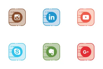 Free Social Line Filled Icon Pack