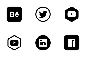 Free Social Media (black) Icon Pack
