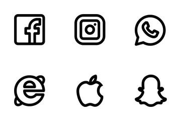 Free Social Media - Outline Icon Pack