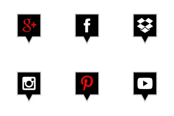Free Social Media Pins Color Icon Pack