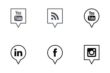 Free Social Media Pins Outline Icon Pack