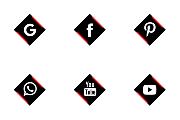 Free Social Media Red Cube Icon Pack