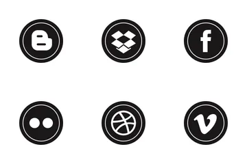 Free Social Media Round Glyph Icon Pack