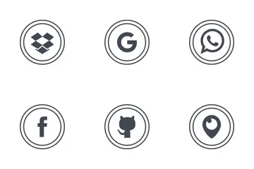 Free Social Media Round Outline Icon Pack