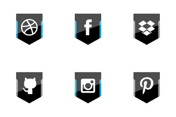 Free Social Media Shield Color Icon Pack