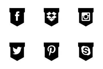 Free Social Media Shield Glyph Icon Pack