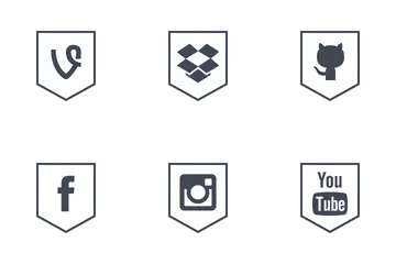 Free Social Media Shield Outline Icon Pack