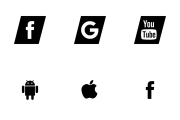 Free Social Media Slanted Out Icon Pack