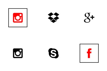 Free Social Media Square Flat Icon Pack