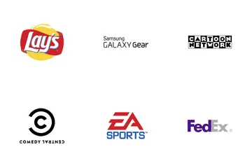 logos of famous brands, icons with company logos, set of icons