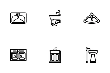 Fregadero Cocina Baño Paquete de Iconos