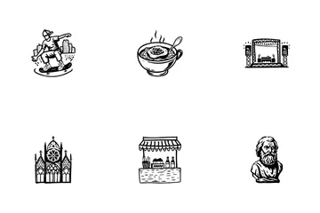 French Doodle Icon Pack