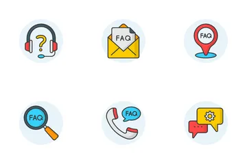 Frequently Asked Questions FAQ Icon Pack