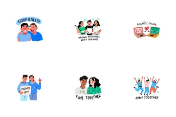 Sticker zu „Friends“ Symbolpack