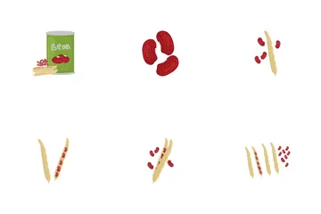 Frijol rojo Paquete de Iconos