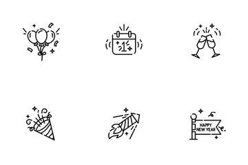 Frohes Neues Jahr Symbolpack