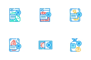 Frozen Food Storage Packaging Icon Pack