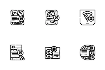 Frozen Food Storage Packaging Icon Pack