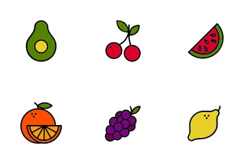 Fresh Organic Fruits Icon Pack