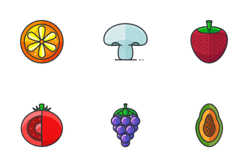 Download Fruit And Vegetable Icon pack - Available in SVG, PNG, EPS, AI