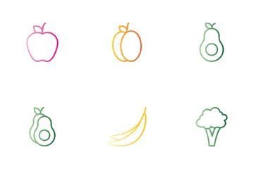 Fruit Line Gradient Icons Icon Pack