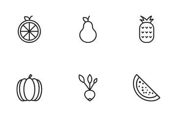 Fruit Line Icons Icon Pack