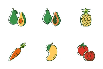 Fruits And Vegetables Icon Pack