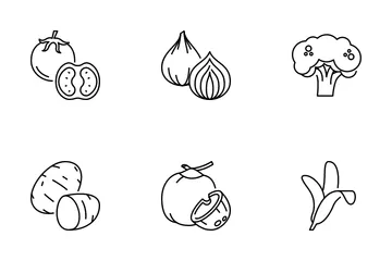 Fruits And Vegetables Icon Pack