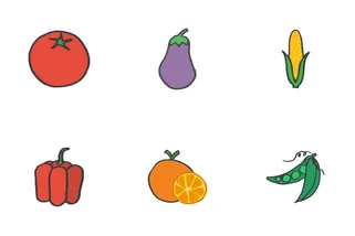 Fruits And Veggies - Doodles