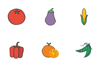 Fruits And Veggies - Doodles Icon Pack