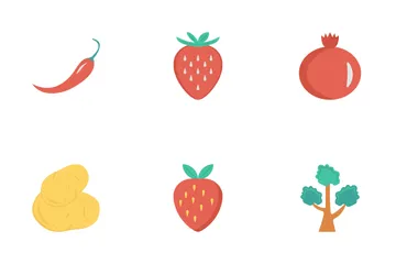 Fruits & Vegetables Flat Icon Pack