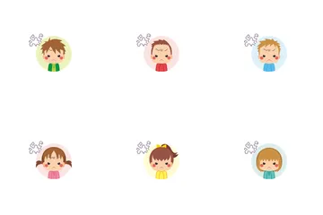 Frustrated Little Kids Icon Pack