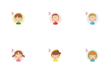 Frustrated Little Kids Icon Pack