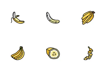 Fruta de plátano Paquete de Iconos