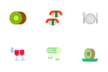 Fruta y bebida Paquete de Iconos