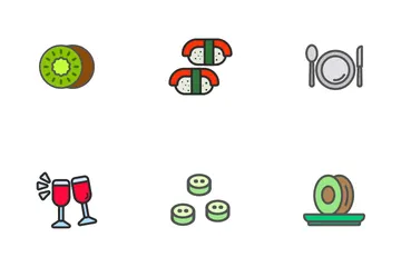Fruta y bebida Paquete de Iconos