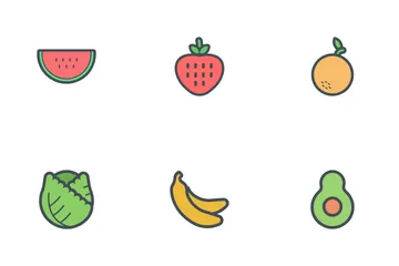 Frutas e vegetais Icon Pack