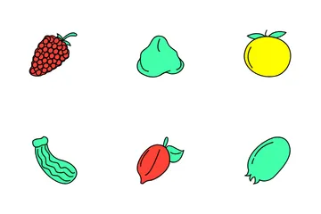 Frutas tropicales Paquete de Iconos