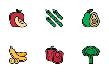 Frutas y vegetales Paquete de Iconos