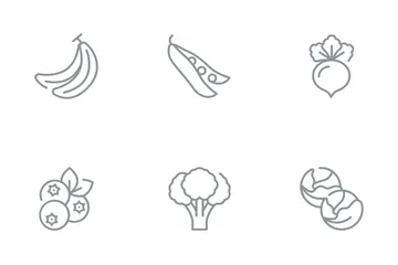 Frutas y vegetales Paquete de Iconos