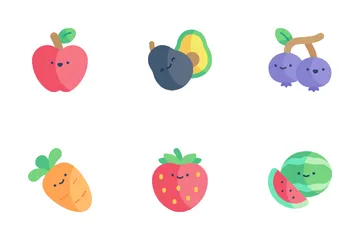 Frutas y vegetales Paquete de Iconos