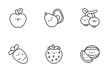 Frutas y vegetales Paquete de Iconos