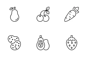 Frutas y vegetales Paquete de Iconos