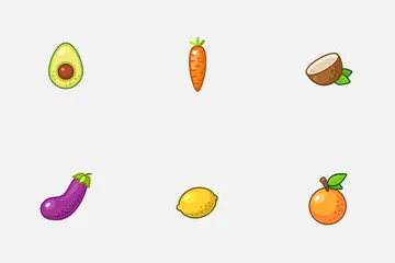 Frutas y vegetales Paquete de Iconos