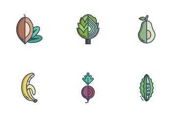 Frutas y vegetales Paquete de Iconos