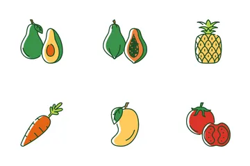 Frutas y vegetales Paquete de Iconos