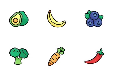 Frutas y vegetales Paquete de Iconos