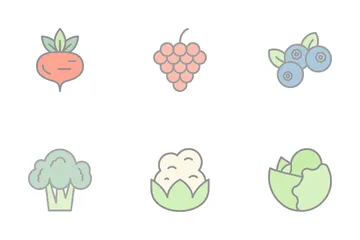 Frutas y vegetales Paquete de Iconos