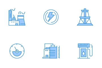 Fuente de energía e industria eléctrica Icon Pack