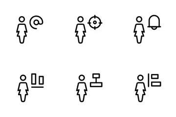Full Body User Woman Icon Pack